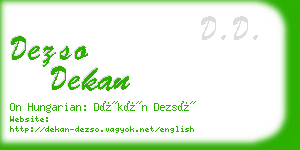 dezso dekan business card